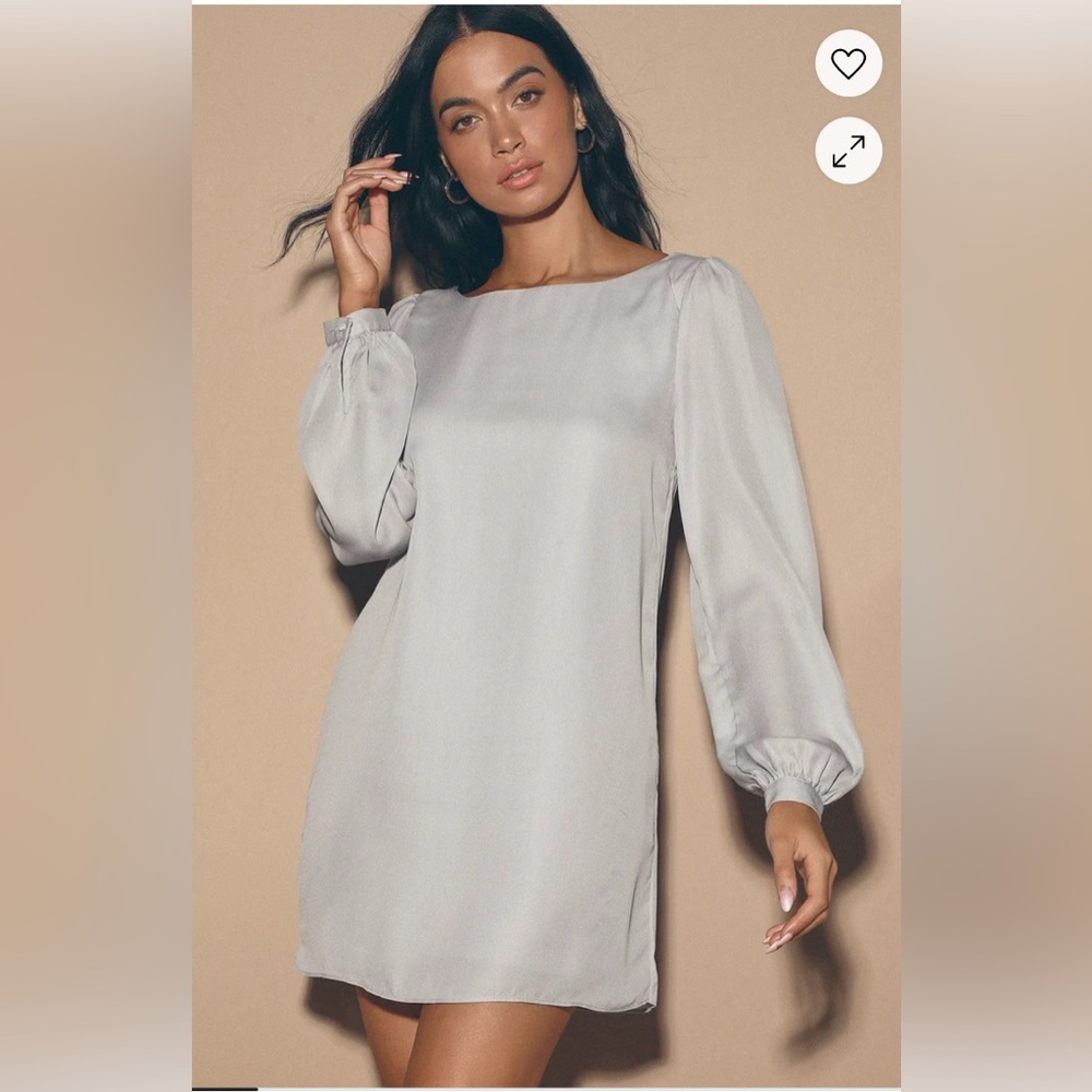 Lulu’s Status Update Light Grey Shift Dress Size Small